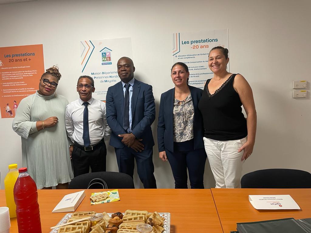 Signataires de la convention entre le FIPHFP, l'Agefiph, Cap emploi et la MDPH de Mayotte