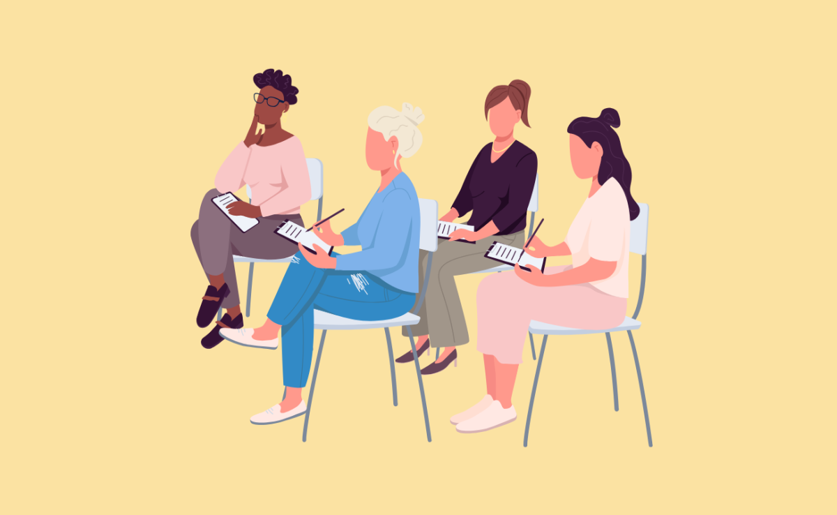 illustration personnes prenant des notes